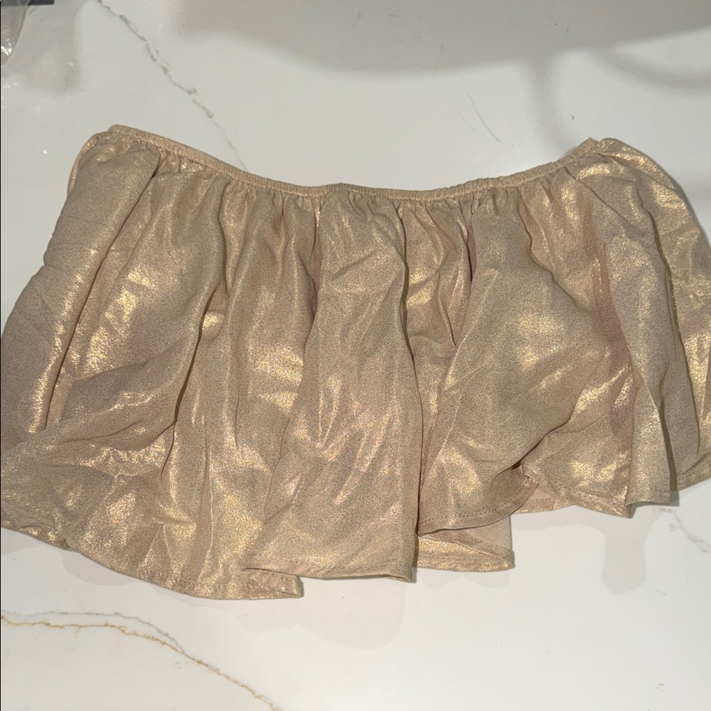 Lucy Paris Gold Off-Shoulder Top